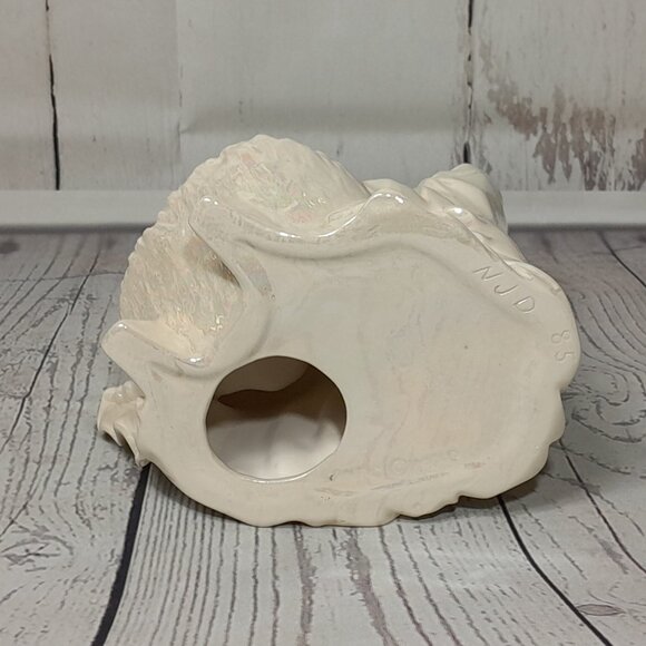 Holy Family Statue Joseph Mary Baby Jesus Ceramic Atlantic Mold Iridescent Pearl - Picture 10 of 16